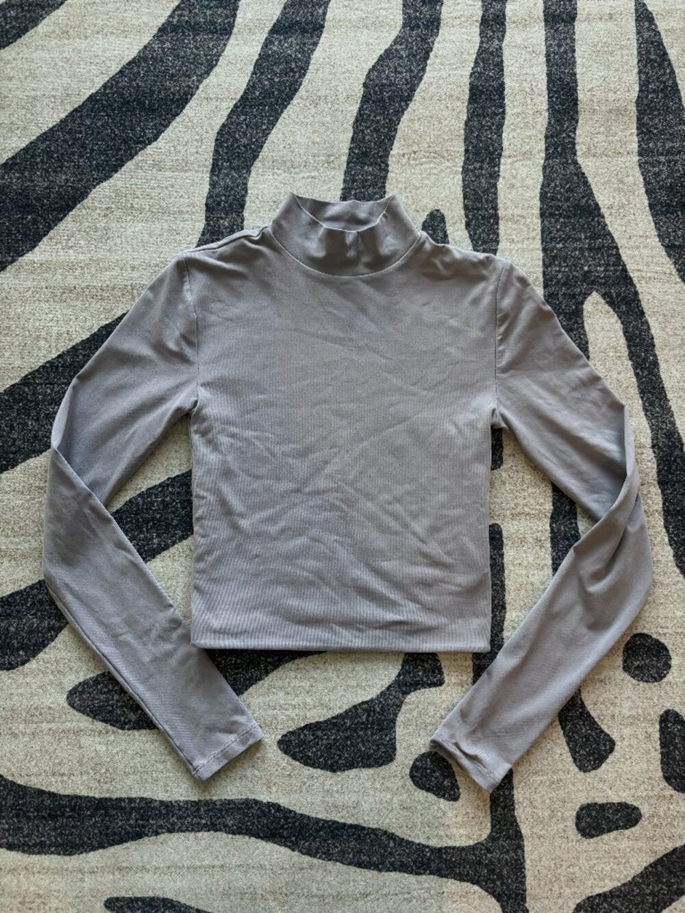 Aritzia Babaton Cropped Grey Long sleeve top